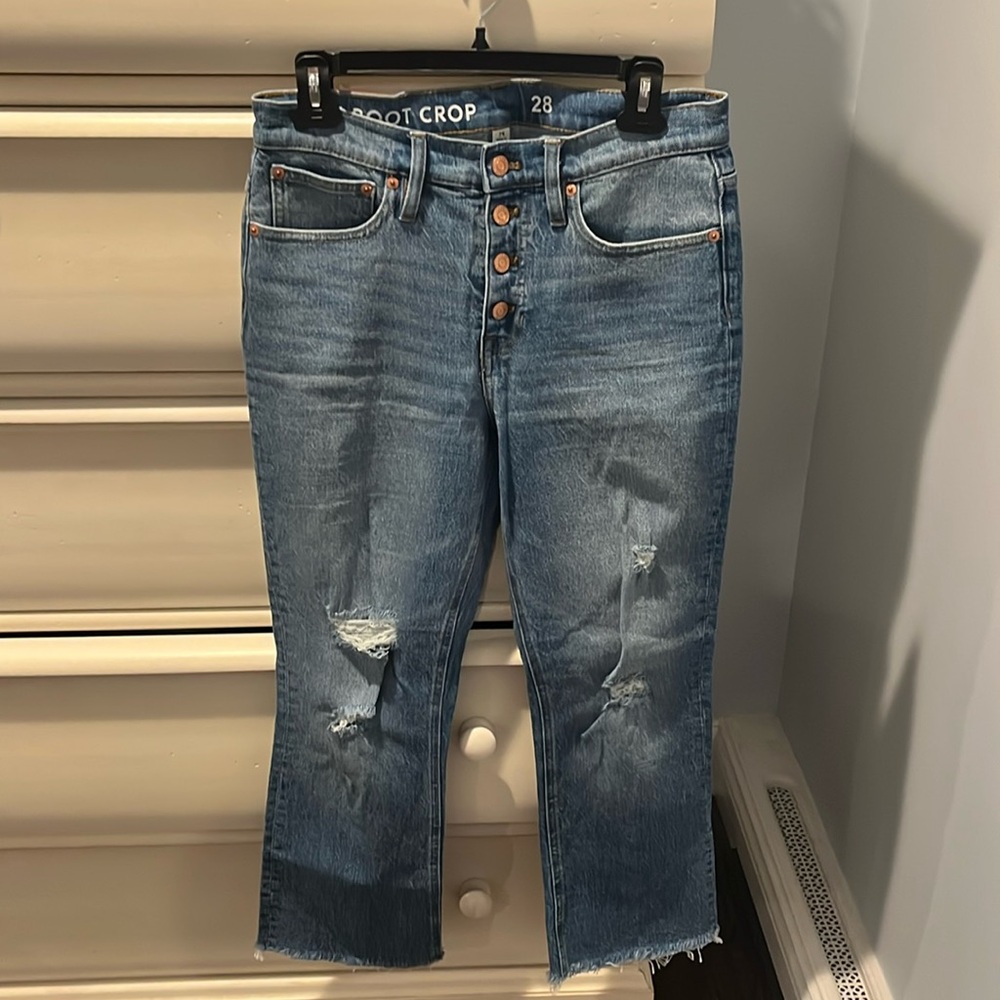 J.Crew 10" Billie Demi Boot Crop Jean Size 28